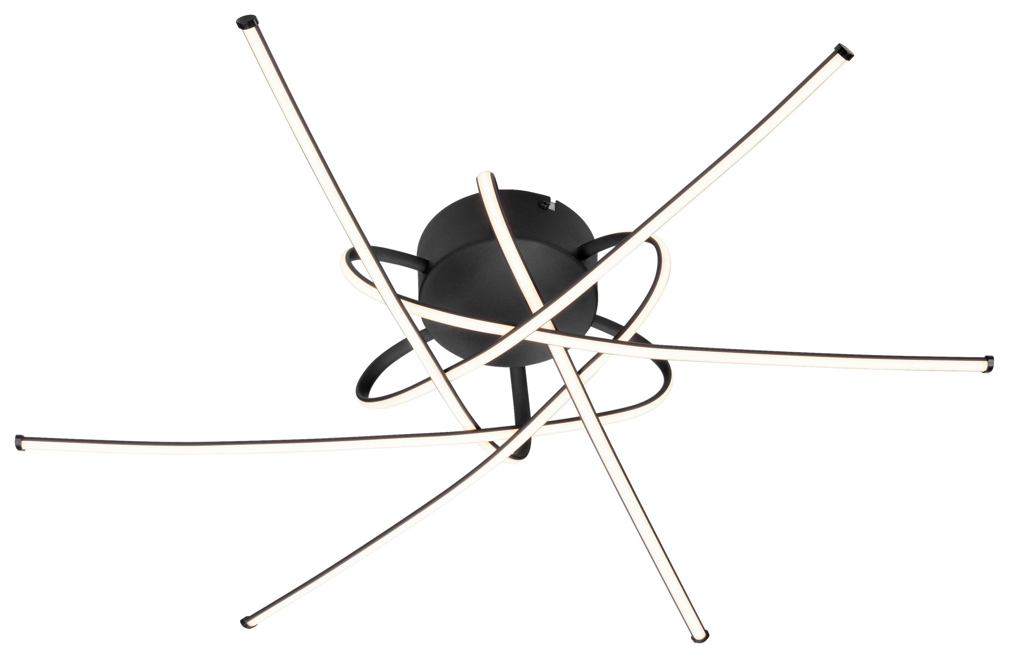 LED-DECKENLEUCHTE STRAL - Schwarz, MODERN, Kunststoff/Metall (65,5/14cm)