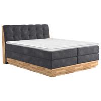 Boxspringbett Boxspring Bed Melissa - Anthrazit/Schwarz, Natur, Textil (200/200cm)
