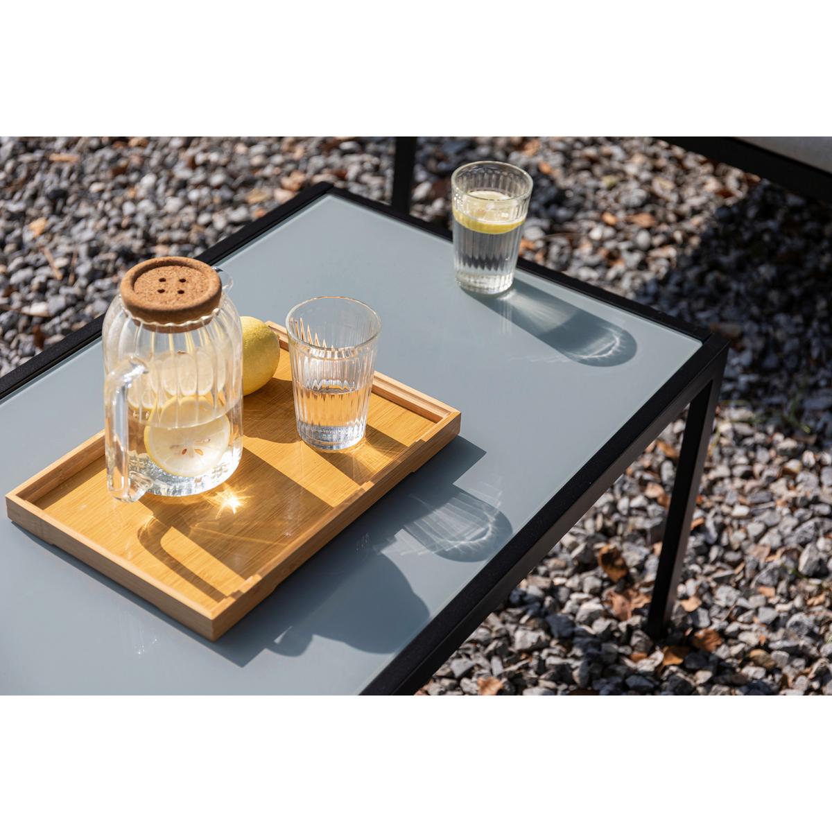 Loungegarnitur Kos - Anthrazit/Grau, MODERN, Textil/Metall - Gardenson