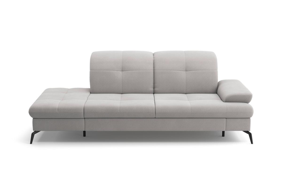 Récamiere Amica E, Silberfarben B: 231cm - Silberfarben/Schwarz, KONVENTIONELL, Textil (231/90/122cm) - Sit & More