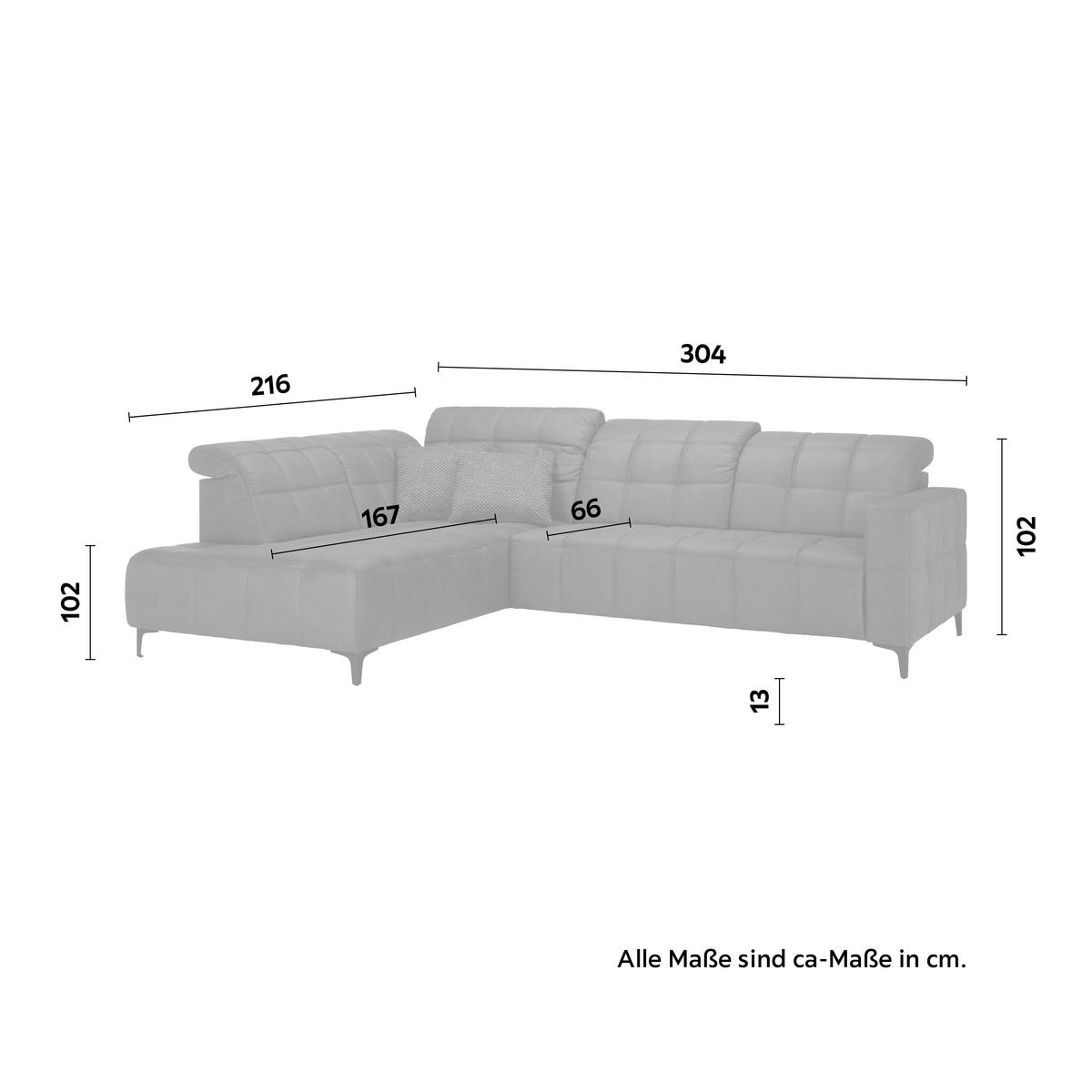 Rohová sedačka PANAMA, levá, šedá - černá/antracitová, Konvenční, kov/textil (216/304cm) - Premium Living