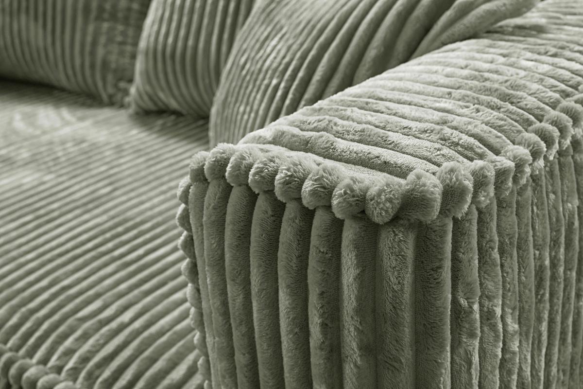 Sofa Modena Inkl. Kissen Grün, B: 223 Cm - Schwarz/Grün, Design, Textil (223/95/121cm) - MID.YOU