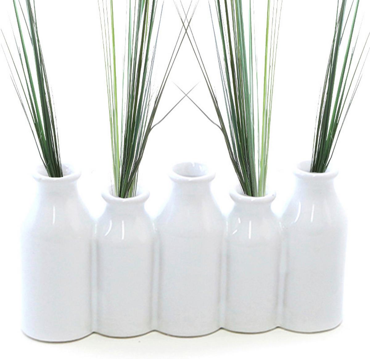 Dekovase Lela - Creme/Weiß, Basics, Keramik (20/5/10,5cm)