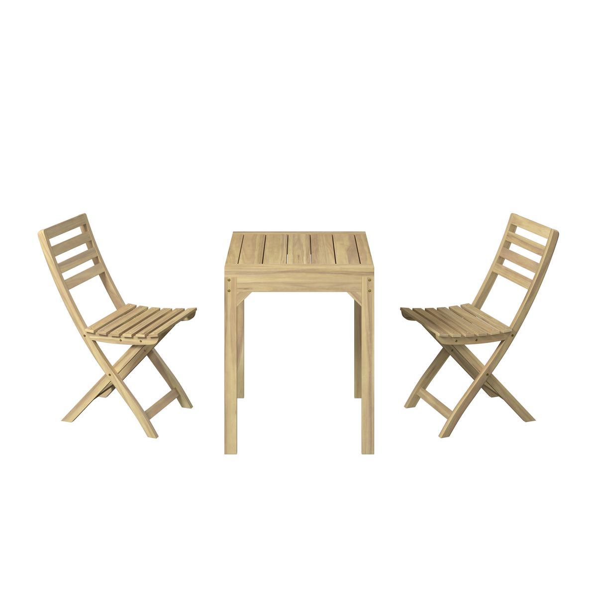 Balkonset Kopenhagen - Akaziefarben, MODERN, Holz - Beldano