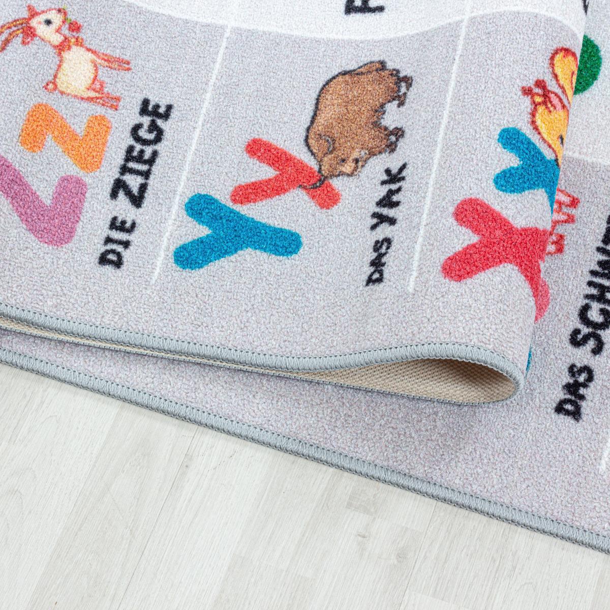 Spielteppich Lernteppich Grau/Bunt Play 80x120 cm - Grau, Basics, Textil (80/120cm)