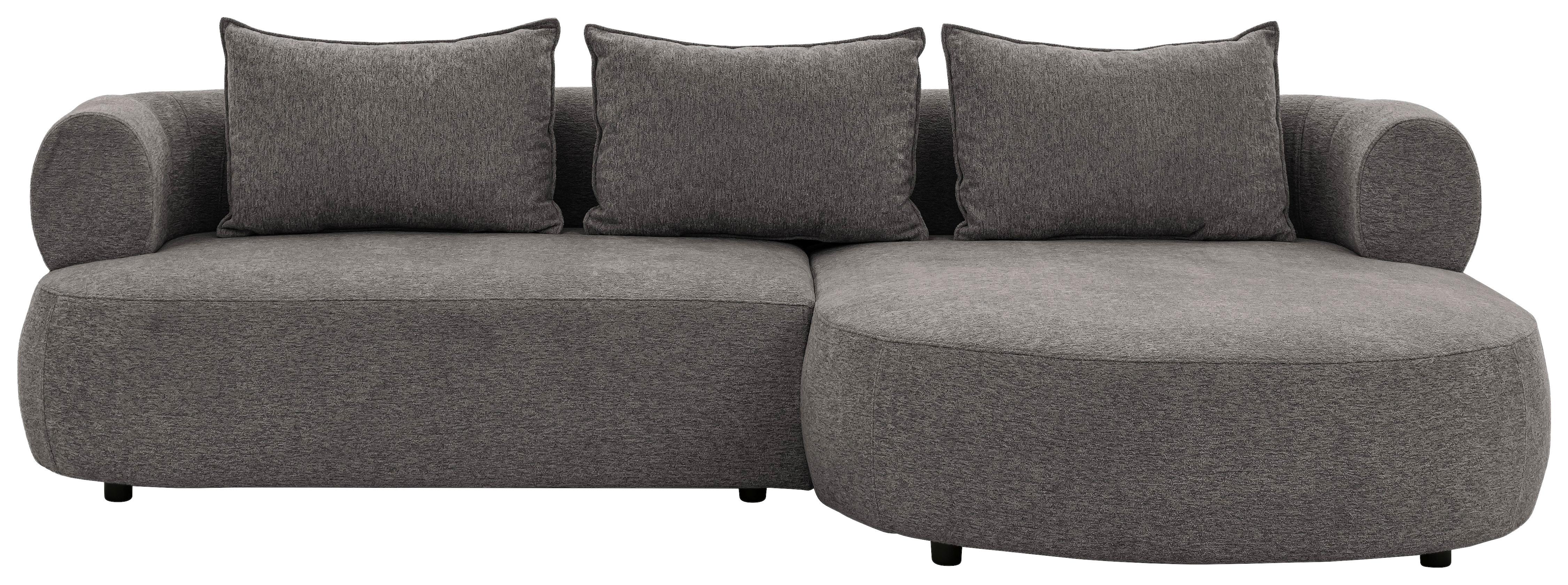 Ecksofa Ferro Anthrazit S: 256x156 cm - Anthrazit/Schwarz, Design, Textil (256/156cm) - Livetastic