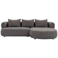 Ecksofa Ferro Anthrazit S: 256x156 cm - Anthrazit/Schwarz, Design, Textil (256/156cm) - Livetastic