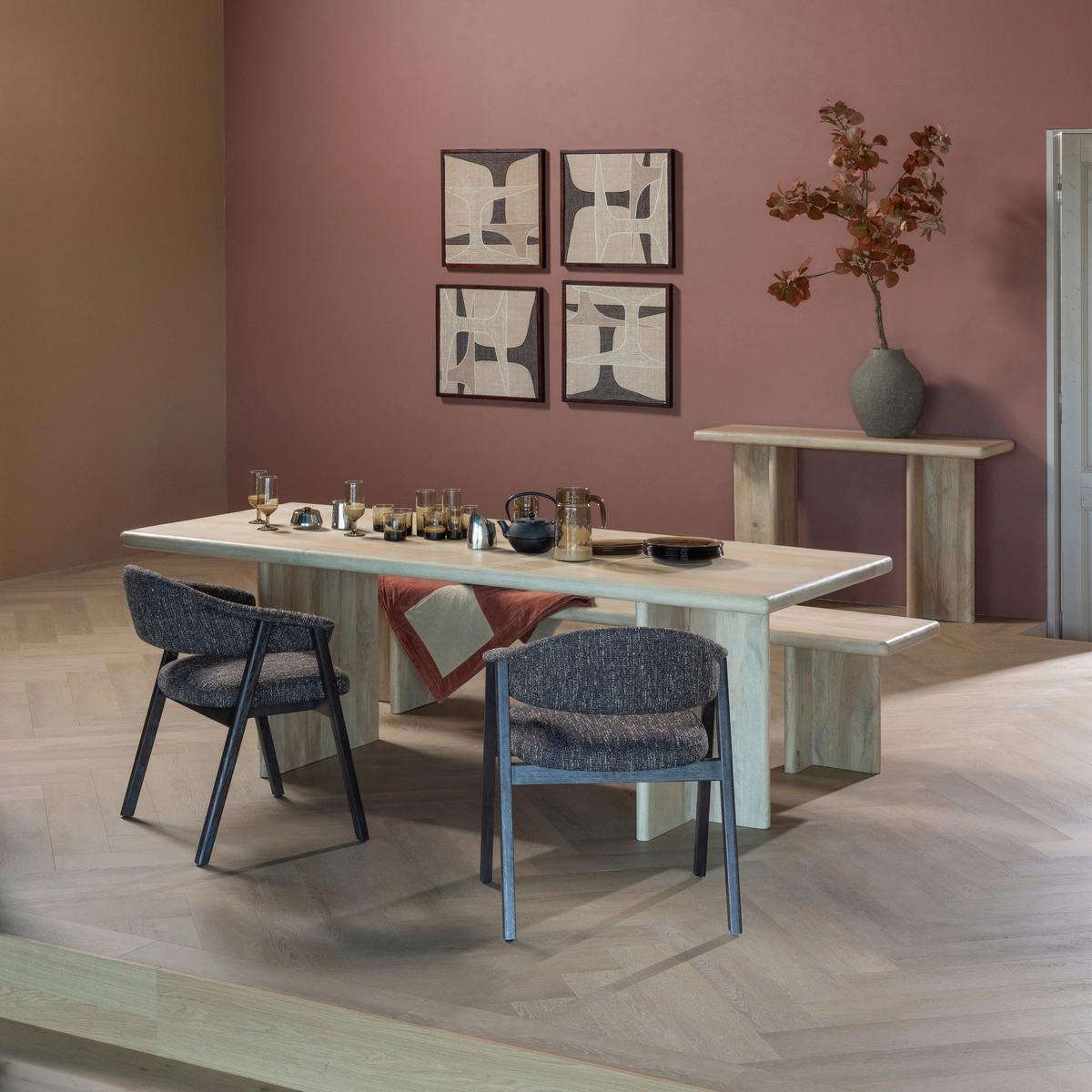 ARMLEHNSTUHL-SET Tunar Dunkelbraun 2-teilig - Dunkelbraun, MODERN, Holz/Textil (60/77/60cm) - Livetastic