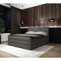 Boxspringbett Mit Topper & Bettkasten 180x200 Castel K - Anthrazit/Schwarz, MODERN, Holz/Holzwerkstoff (180/200cm) - MID.YOU