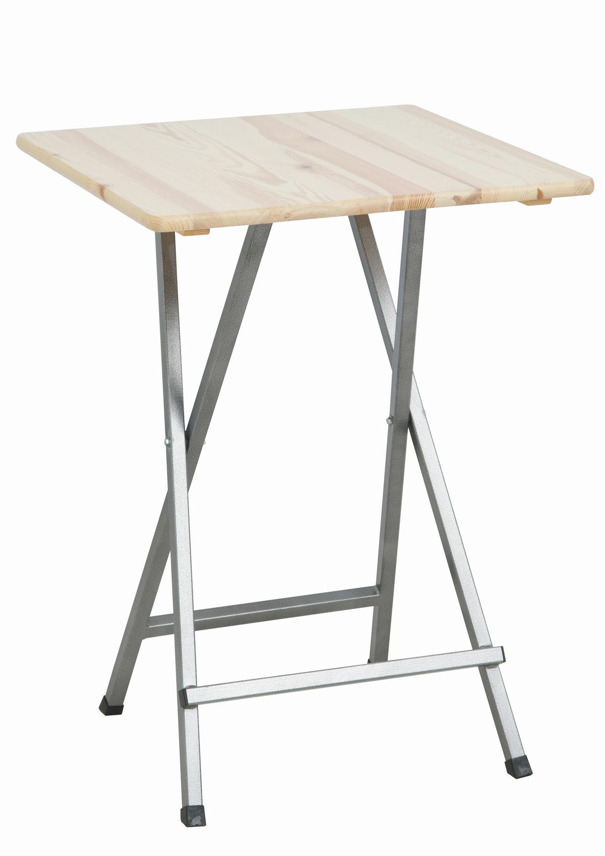 Stehtisch Stehtisch  80x80 Kiefer - Grau/Kieferfarben, MODERN, Holz/Metall (80/80/110cm) - Gardenson