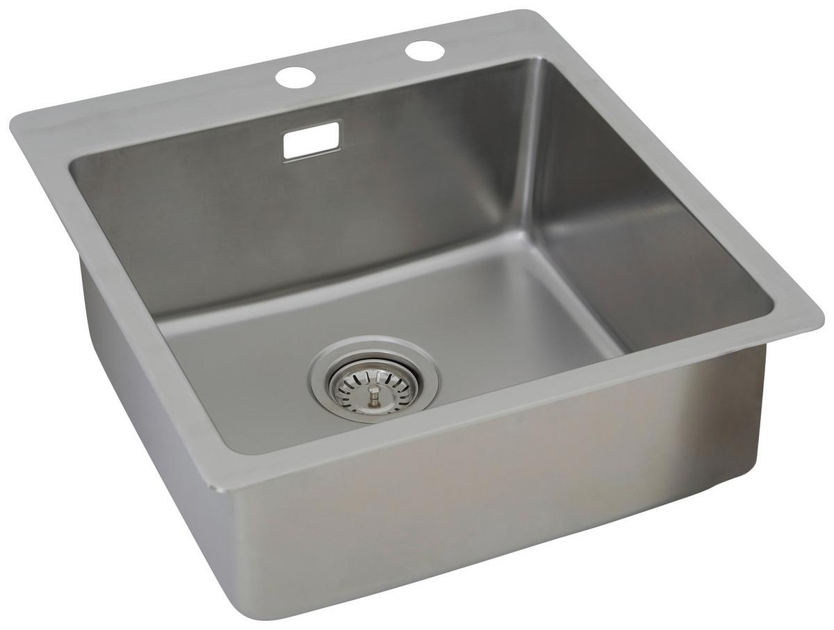Spüle Respekta Inox Edelstahl Bxt: 50x50 cm - Edelstahlfarben, Trend, Metall (50/22,8/50cm) - Respekta