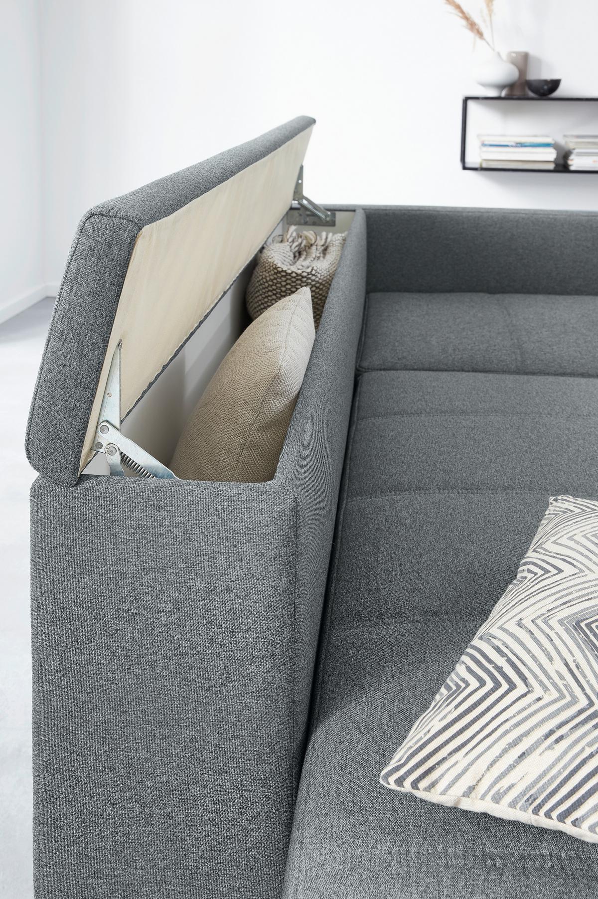 Ecksofa Looks Iii - Dunkelgrau/Schwarz, Design, Textil (229/287cm) - LOOKS by W.Joop