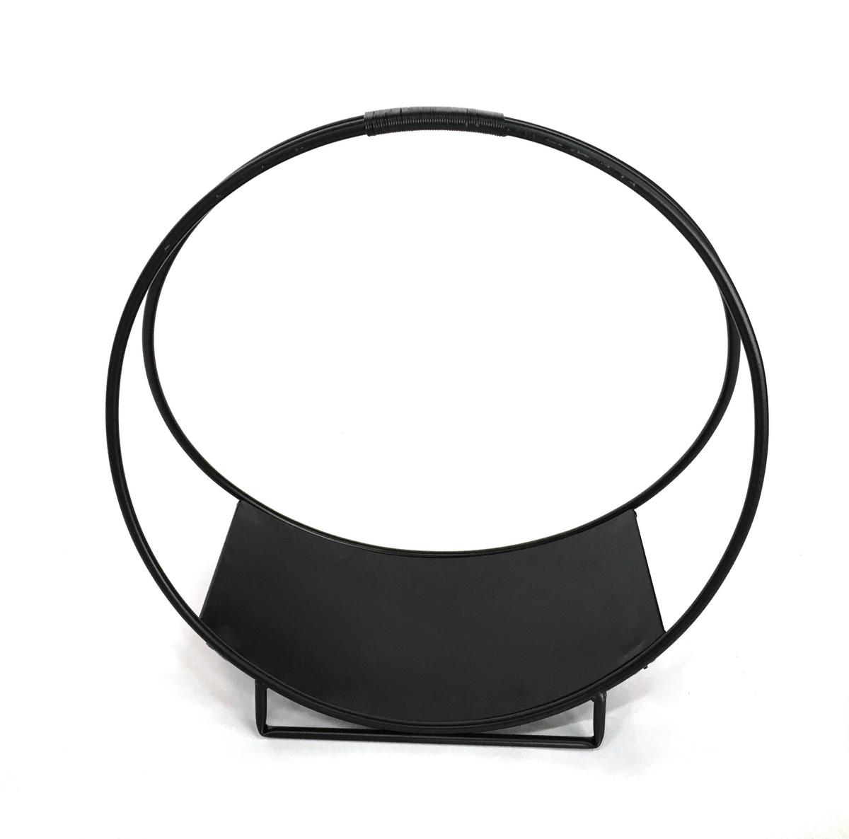 Stojan na krbové drevo OSKAR čierna - čierna, Modern, kov (51/50/24cm) - Modern Living