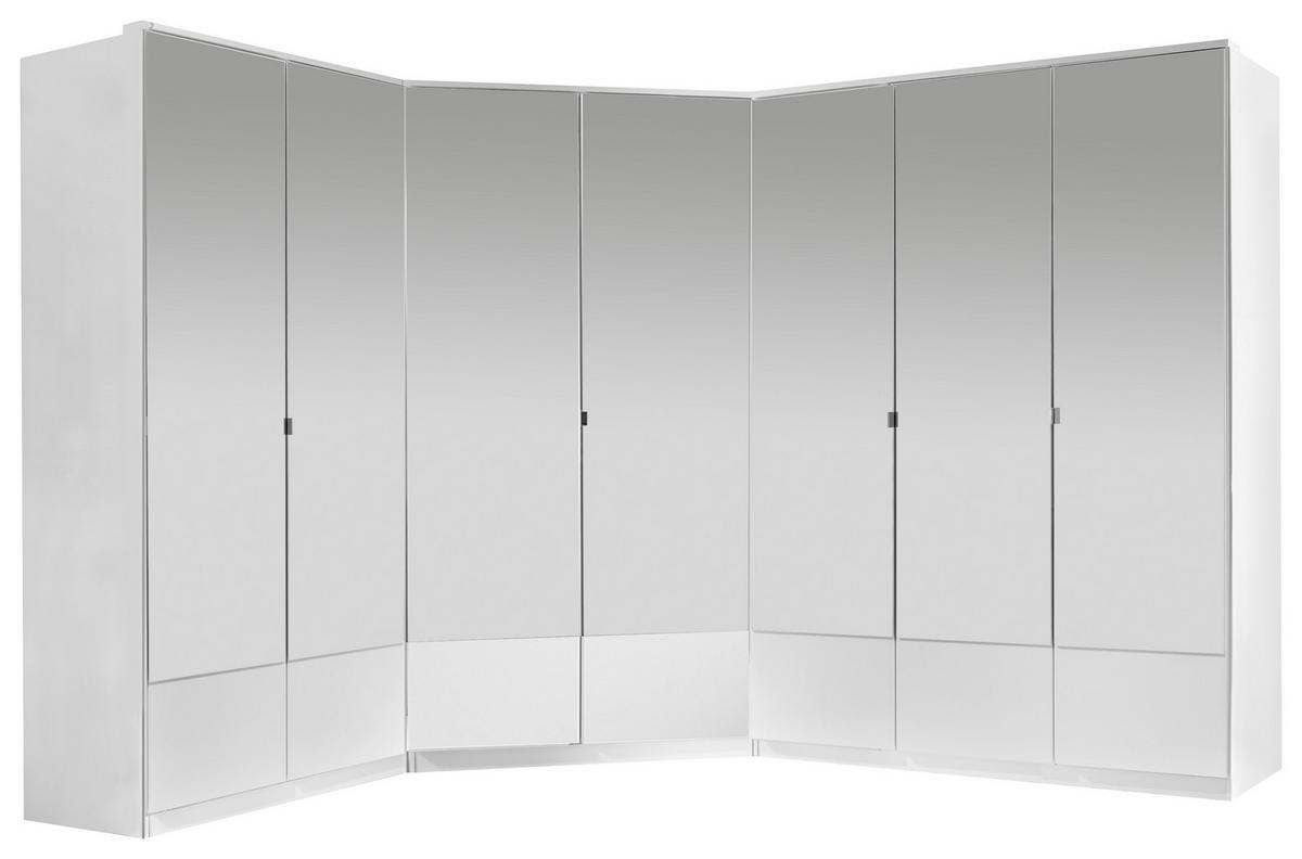 Eckschrank Mit Spiegel 95cm Imago, Weiß - Weiß, KONVENTIONELL, Glas/Holzwerkstoff (95/199/95cm) - MID.YOU