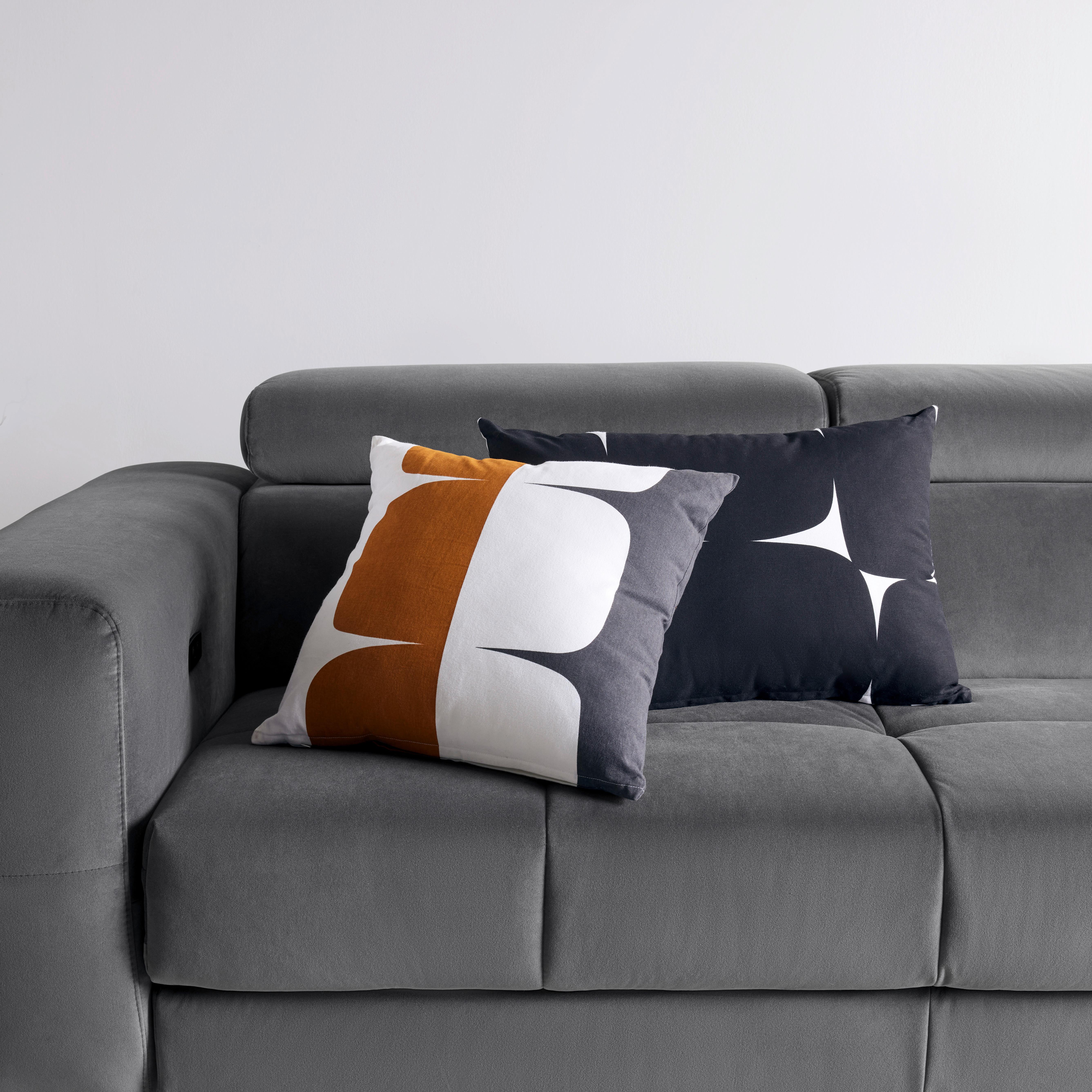 Dekorační Polštář Pebble, 45/45cm - bílá/černá, Moderní, textil (45/45cm) - Modern Living