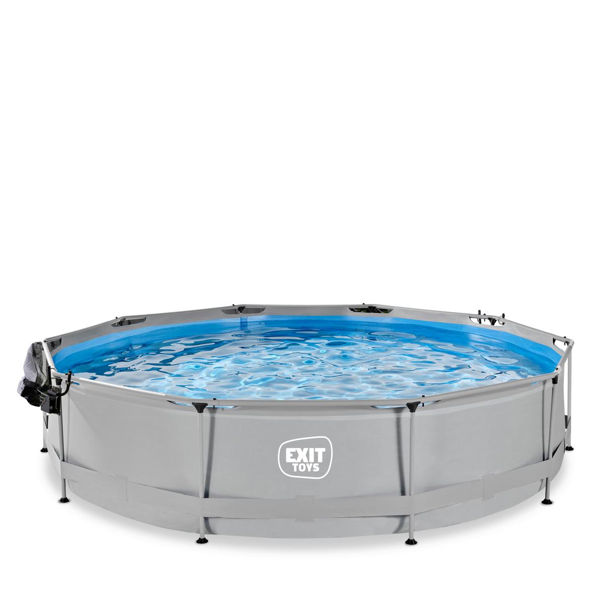 Pool-set Exit Soft Grey Pool - Grau/Hellblau, KONVENTIONELL, Kunststoff (360/76cm) - EXIT Toys