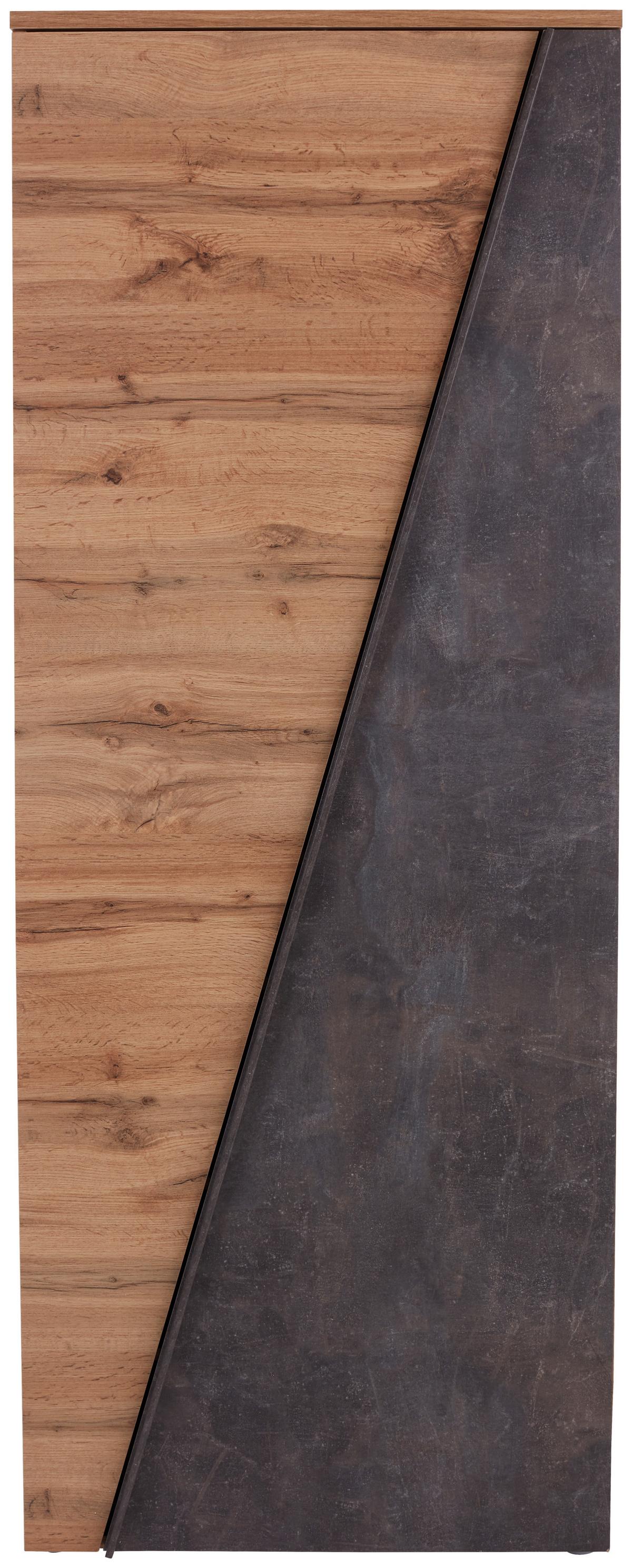 Garderoben-set Venedig Wotan Eiche Dekor/betonoptik 5 Tlg. - Eichefarben/Dunkelgrau, MODERN, Holzwerkstoff (240/196/38cm)