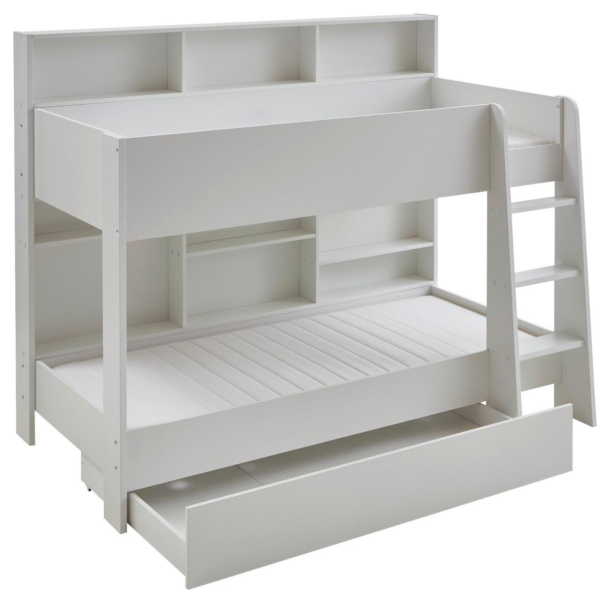 Etagenbett Sely Weiß Dekor, Lf: 90x200 Cm - Weiß, KONVENTIONELL, Holzwerkstoff (90/200cm)