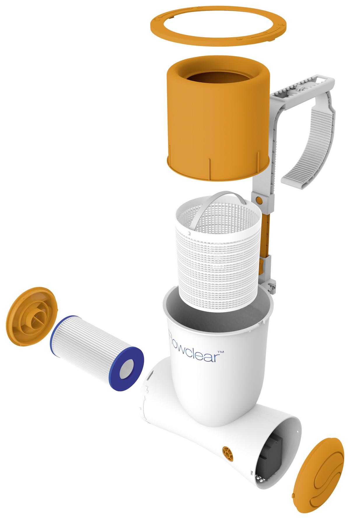 Skimmer 680gal Korb Herausnehmbar 2 574l/H 58462 - Orange/Weiß, MODERN, Kunststoff (2574l) - Bestway