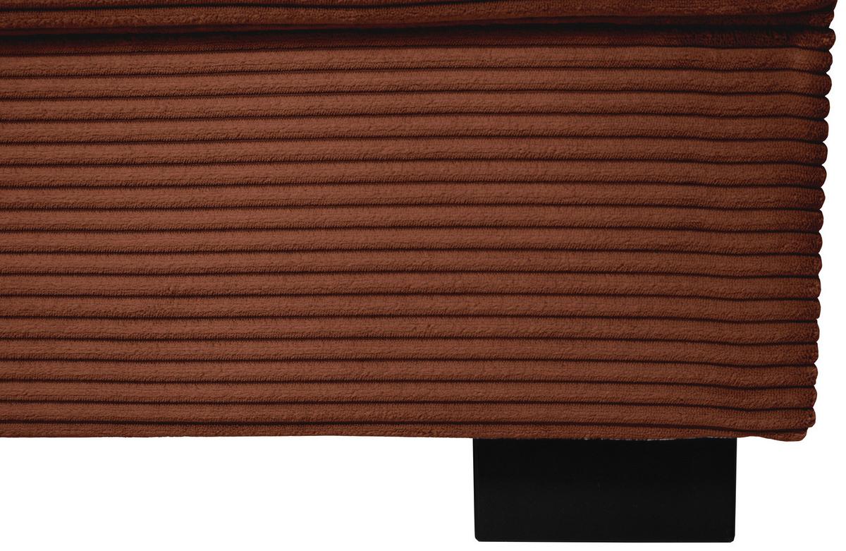 Souprava U MALTE, pravá, červenohnědý manšestr - černá/červenohnědá, Moderní, textil/plast (155/305/178cm) - Based