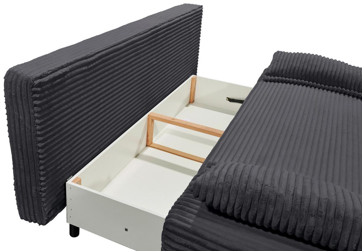 Schlafsofa Sally Schwarz B: 211 cm - Schwarz, KONVENTIONELL, Textil (211/96/105cm) - MID.YOU