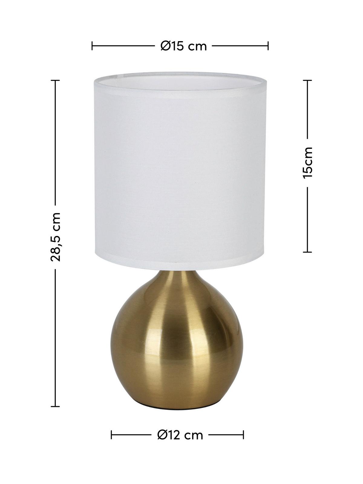 STOLNÍ LAMPA IRTI - bílá/barvy mosazi, Konvenční, kov/textil (15/28,5cm) - Mömax