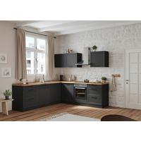 Eckküche Meran mit Geräte 240x240 cm Grau/Eiche Dekor - Eiche Wotan/Grau, LIFESTYLE, Holzwerkstoff (240/240cm) - Held
