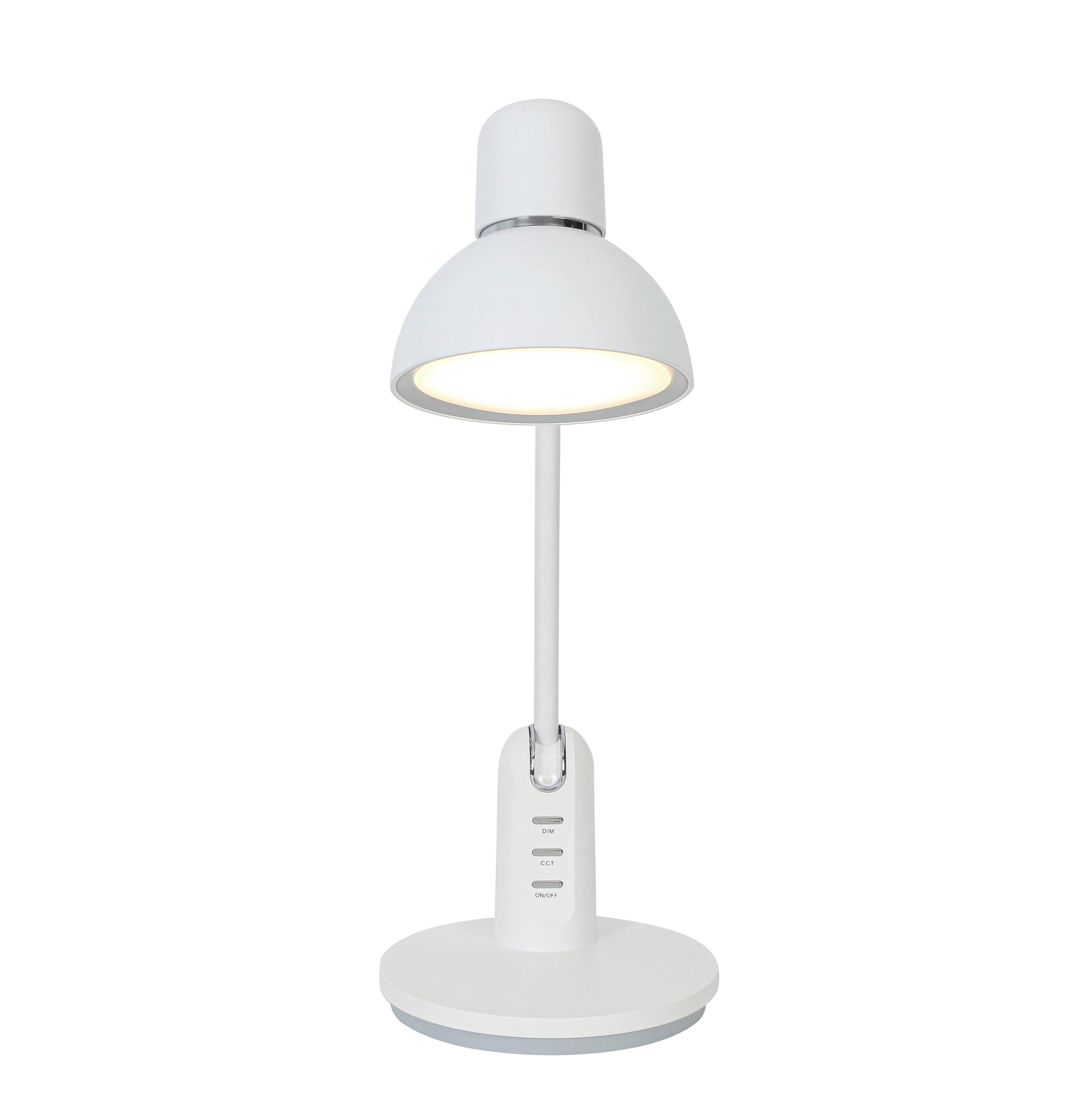 Led-schreibtischleuchte Luana - Chromfarben/Weiß, MODERN, Kunststoff (23,9/16,4/46,7cm) - Luca Bessoni