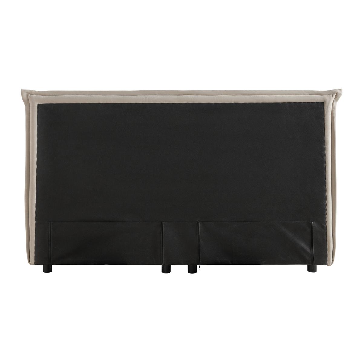 Boxspringová posteľ s toperom 180x200 cm, béžová - čierna/béžová, Modern, drevo/textil (180/200cm) - Bessagi Home