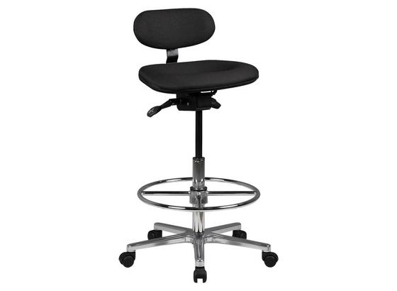 Bürohocker Louis D: ca. 60 cm Schwarz - Alufarben/Schwarz, KONVENTIONELL, Kunststoff/Textil (60/83/60cm) - Livetastic Bürohocker Louis D: ca. 60 cm Schwarz - Alufarben/Schwarz, KONVENTIONELL, Kunststoff/Textil (60/83/60cm) - Livetastic