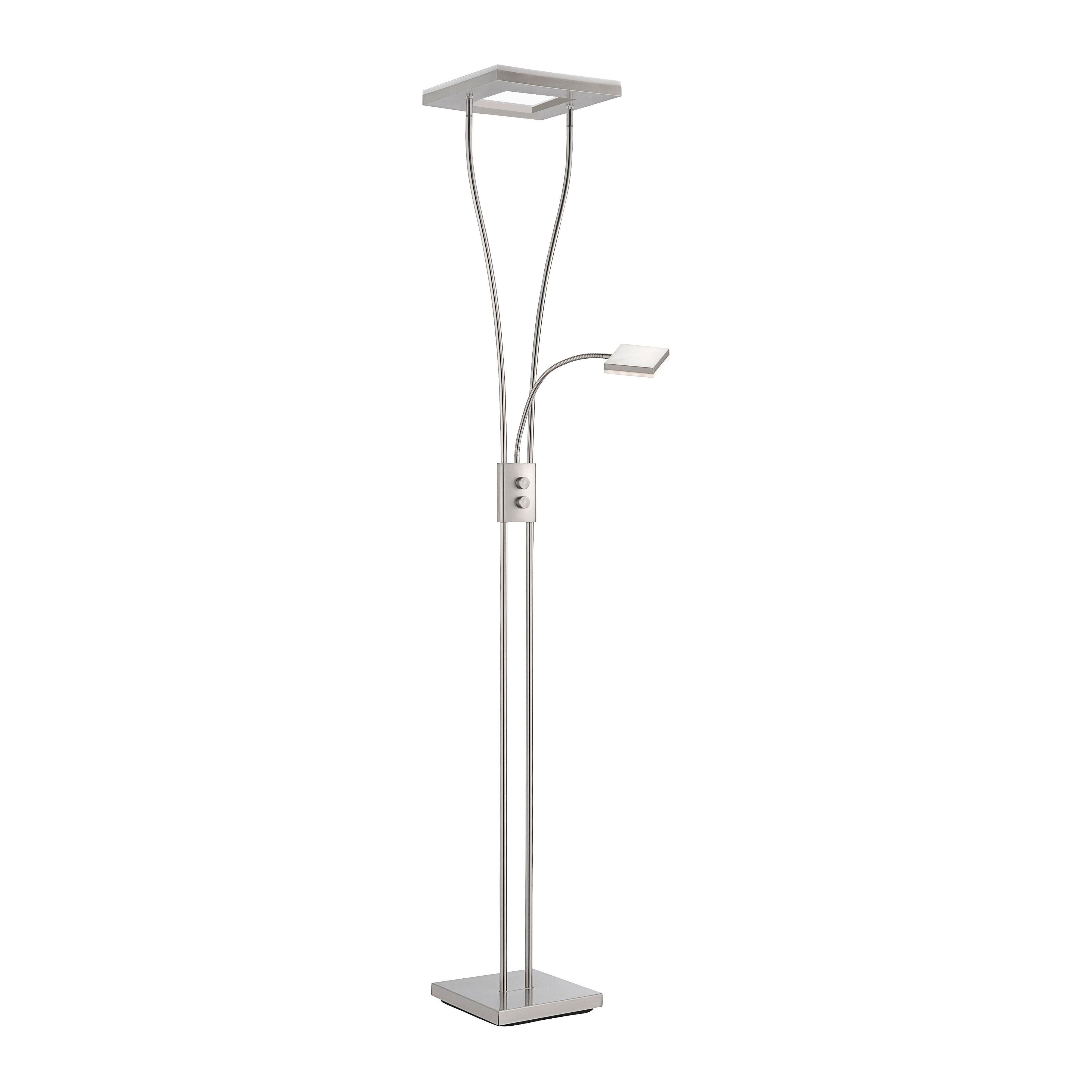 Led-állólámpa Helia - Ezüst, Basics, Műanyag/Fém (55/53/197,5cm)