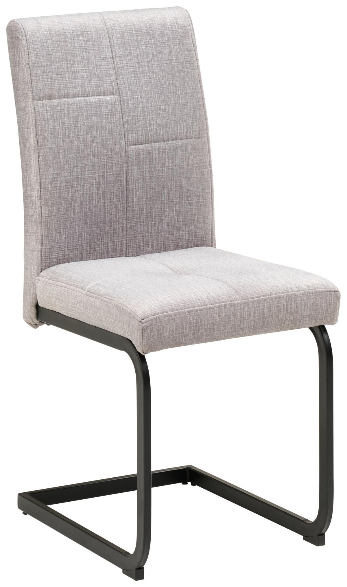 Schwingstuhl Tilos Samt Hellgrau, B: 41 Cm - Hellgrau/Schwarz, KONVENTIONELL, Textil/Metall (41/98/55cm) - MID.YOU