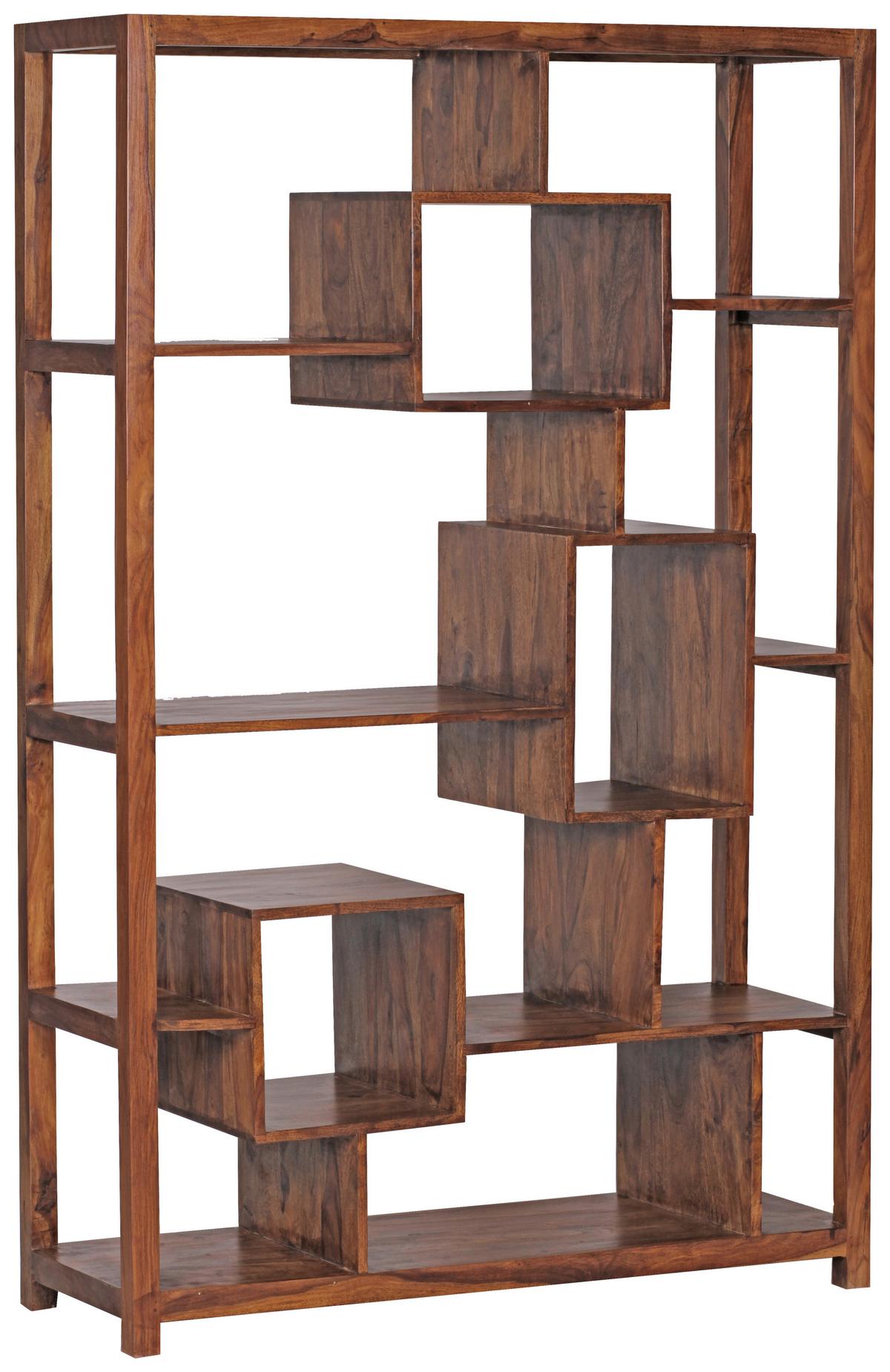 Wandregal Sheesham Sheeshamfarben B: 115 cm - Sheeshamfarben, Design, Holz (115/180/40cm) - MID.YOU