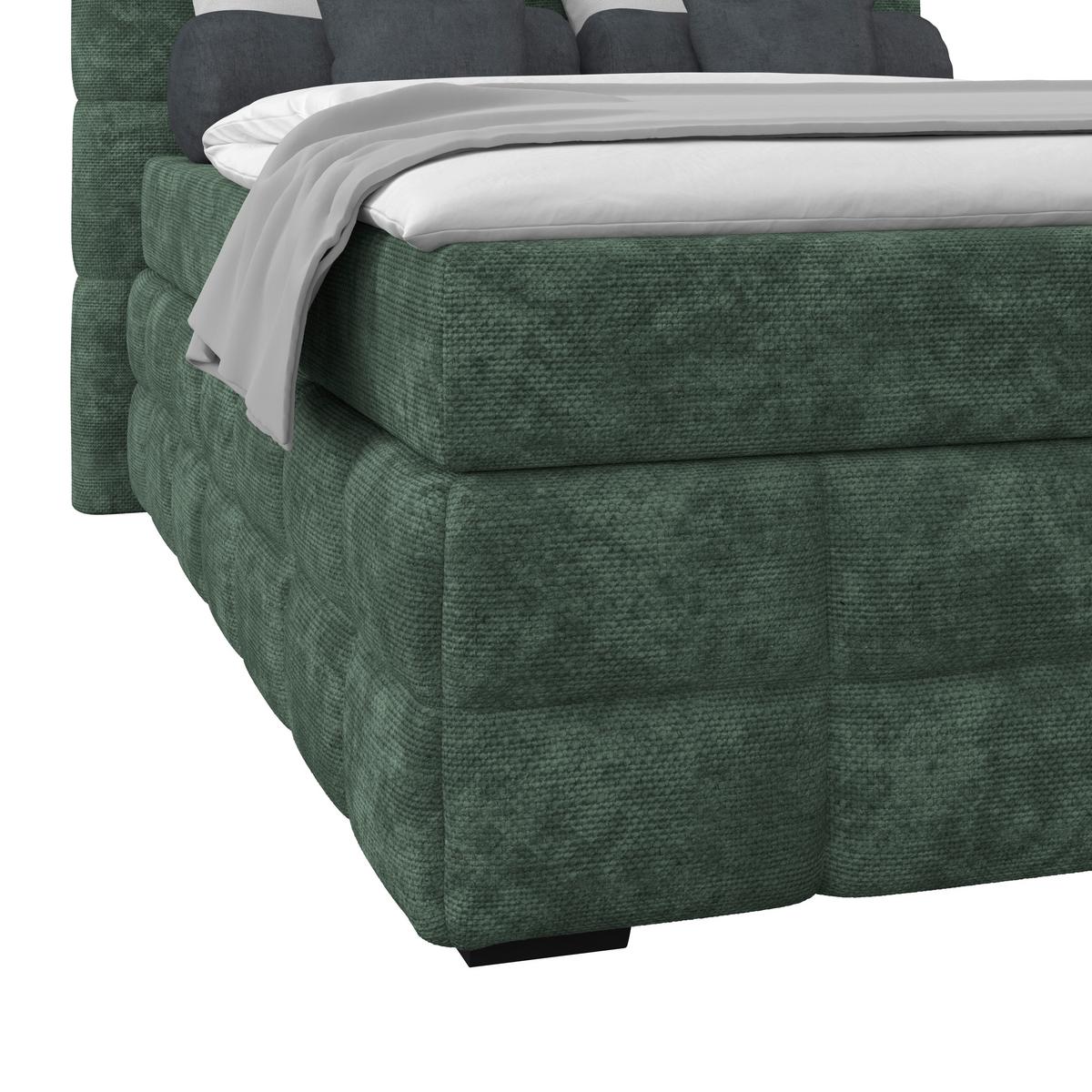 Polsterbett Vega Grün, Lf: 140 X 200 Cm - Grün, Trend, Holz/Textil (140/200cm)