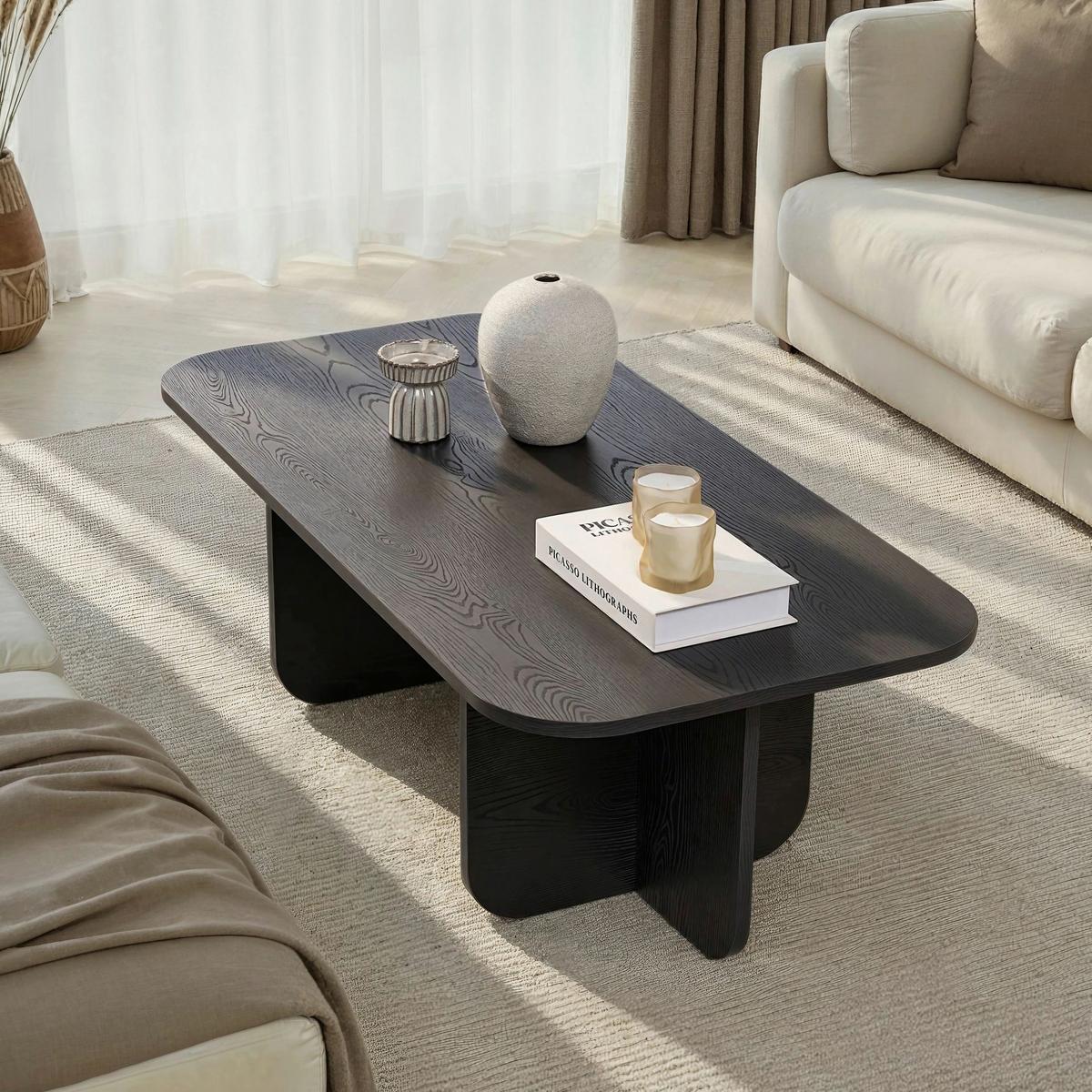 COUCHTISCH Akira Schwarz L: 120cm - Schwarz, Design, Holzwerkstoff (120/60/41cm) - MID.YOU