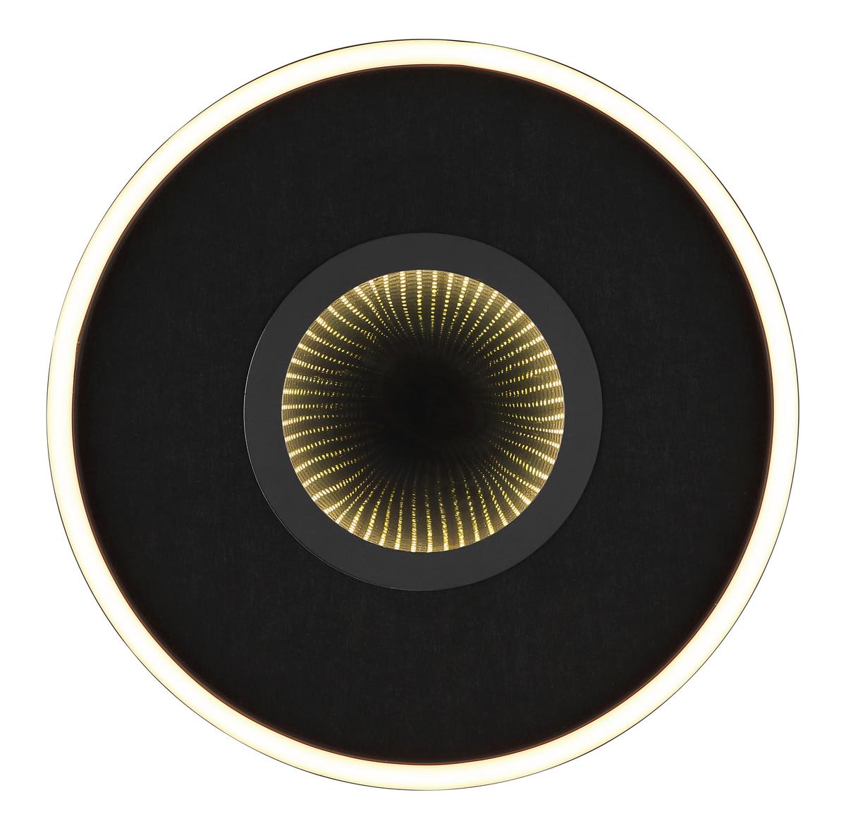 LED-Deckenleuchte Emory Schwarz Weiß Transparent - Transparent/Schwarz, Design, Kunststoff/Textil (39,7/6,3cm)