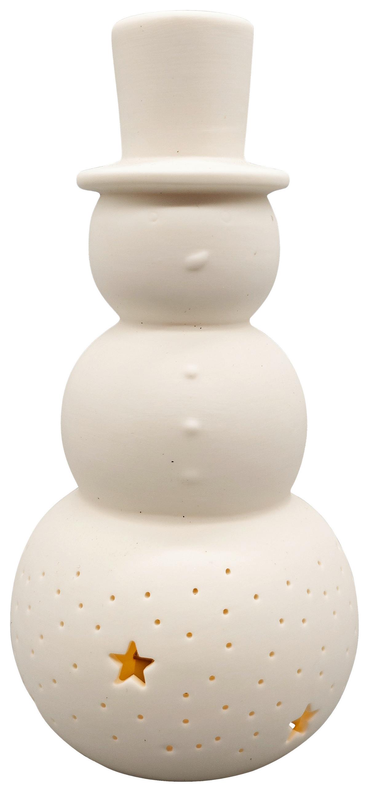 Sněhulák LED/teplá bílá - bílá, Konvenční, keramika (6/13cm) - Mömax