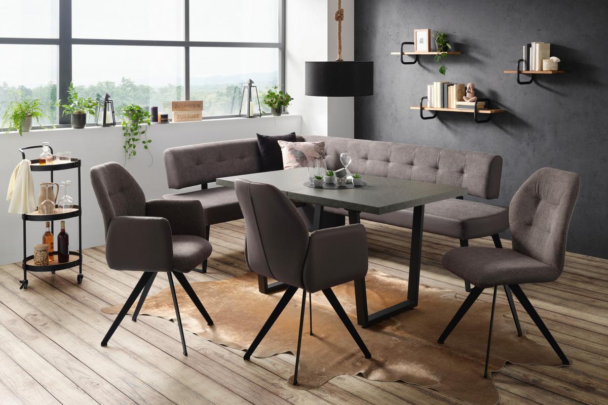 ŽIDLE S PODRUČKAMI STORM - šedá/černá, Moderní, kov/textil (57/96,5/63cm) - Premium Living