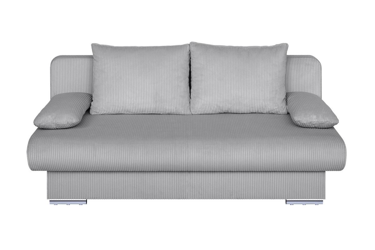Schlafsofa Bora Hellgrau B: 193 Cm - Chromfarben/Hellgrau, Design, Holzwerkstoff/Textil (193/86/85cm) - P & B