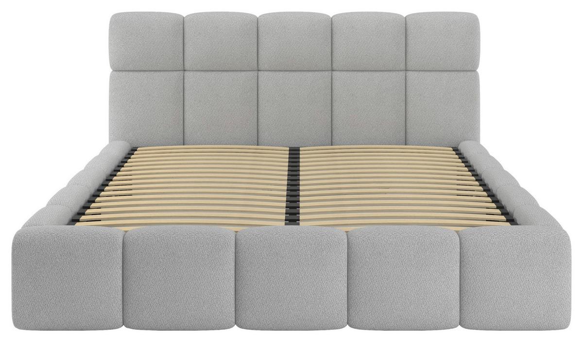 Polsterbett Cloudy Silberfarben, Lf: 160x200 Cm - Silberfarben/Grau, Trend, Holz/Holzwerkstoff (160/200cm) - Luca Bessoni