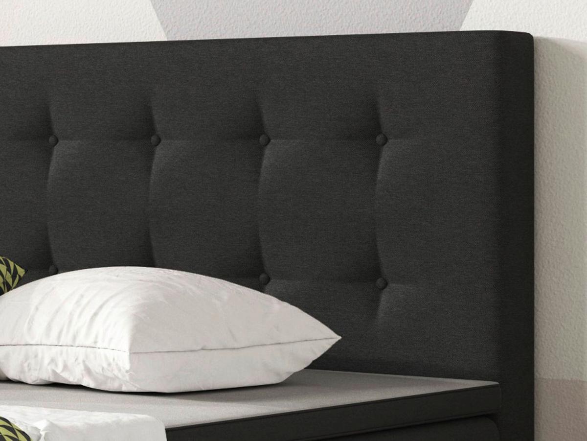 Boxspringbett Mit Topper 140x200 Cm Köln - Silberfarben/Schwarz, KONVENTIONELL, Textil (140/115/210cm) - MID.YOU