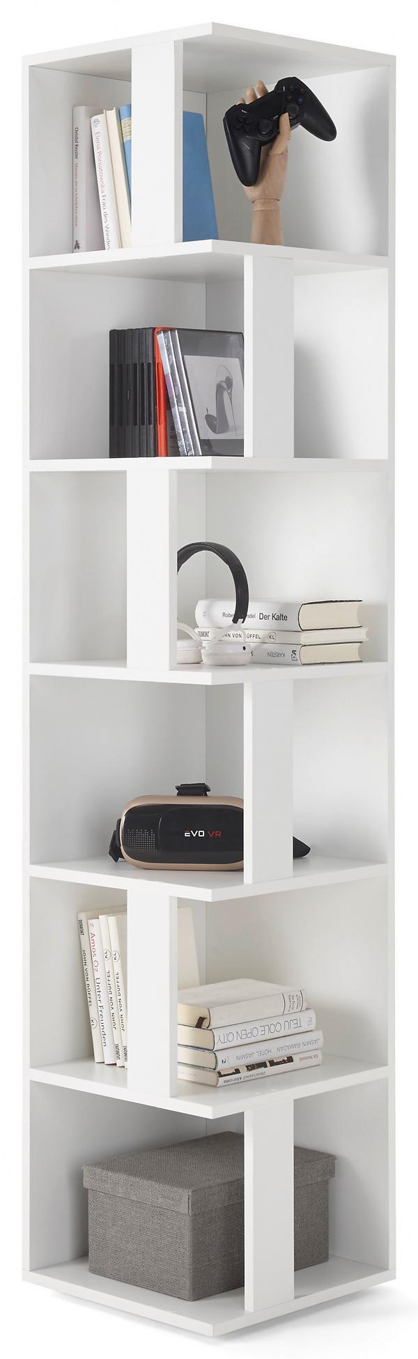 Hohes und schmales Eckregal in Weiß online kaufen