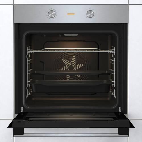Einbau-backofen Bo6717e03x B:59,5cm Schwarz Versenkknebel - Edelstahlfarben/Schwarz, Basics, Glas/Metall (59,5/59,5/56,4cm) - Gorenje