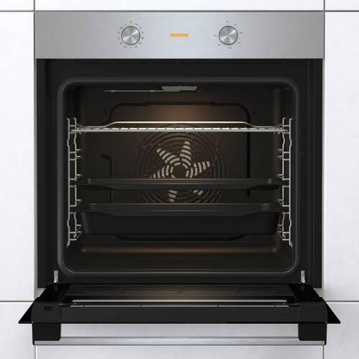 Einbau-backofen Bo6717e03x B:59,5cm Schwarz Versenkknebel - Edelstahlfarben/Schwarz, Basics, Glas/Metall (59,5/59,5/56,4cm) - Gorenje