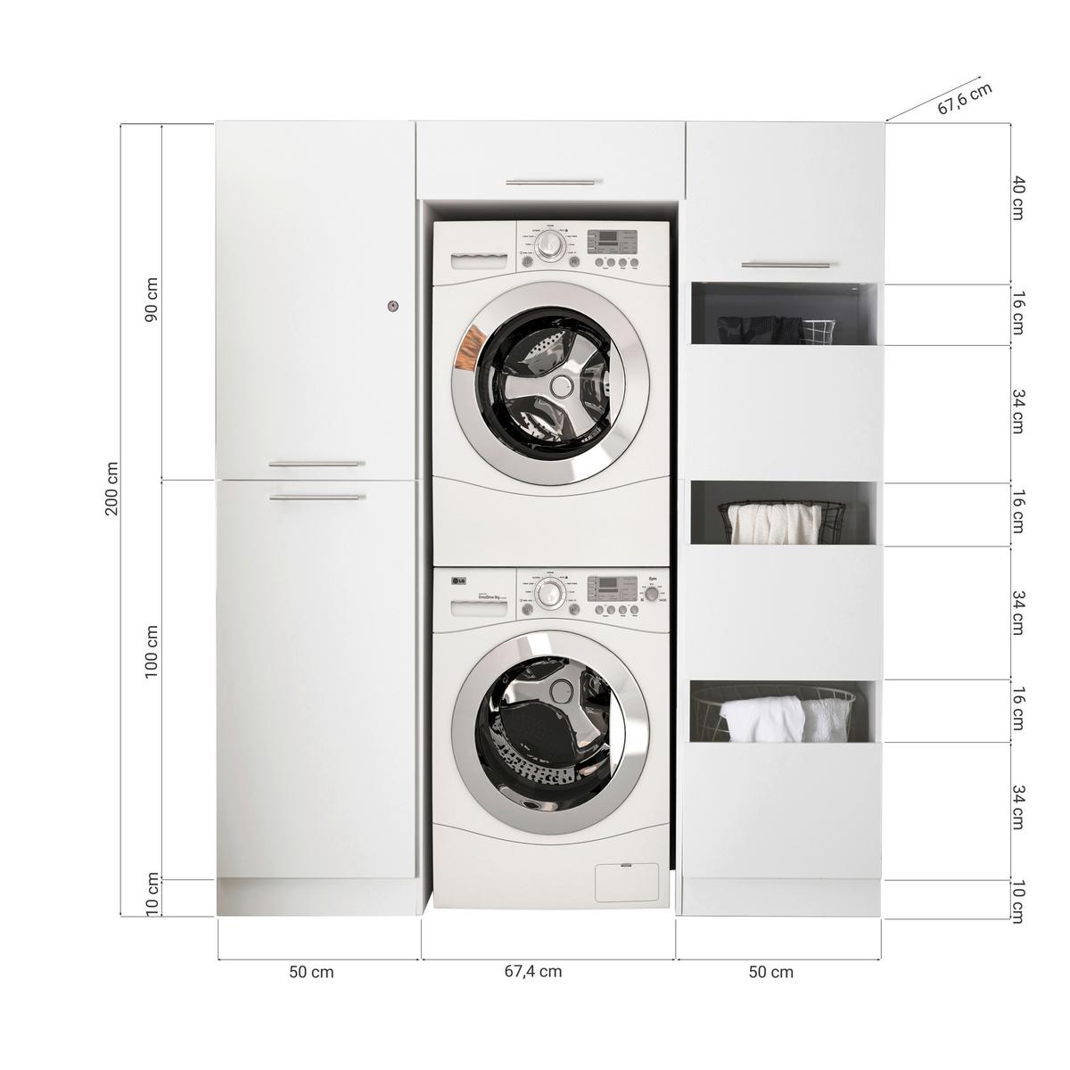 Hauswirtschaftsraum Clara - Weiß, KONVENTIONELL, Holzwerkstoff (167,4/200/67,6cm) - Respekta