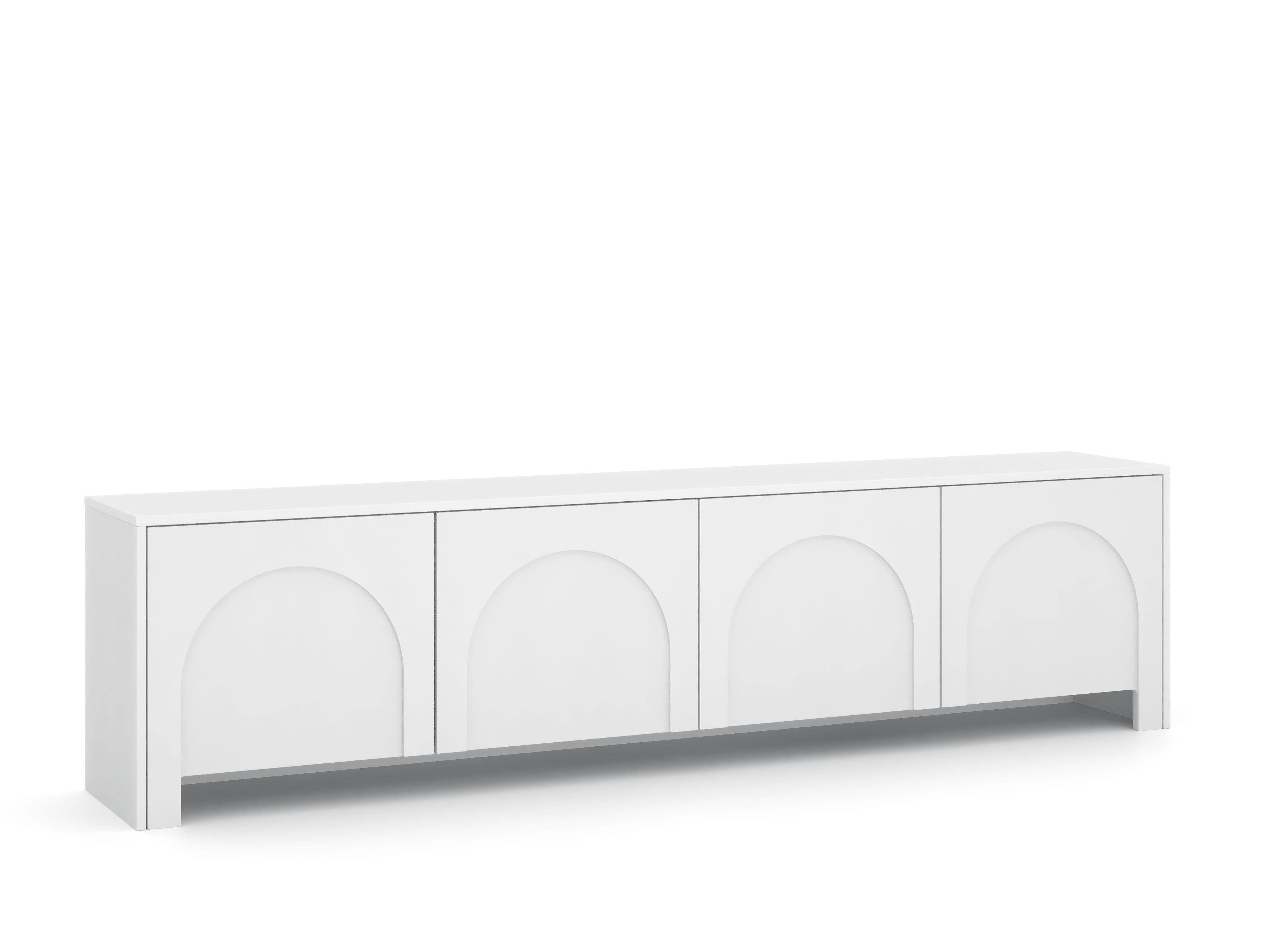 Bílá komoda, bezúchytkové otevíraní, š: 204cm - bílá, Design, kompozitní dřevo (204/51/35cm)
