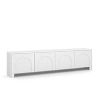 Bílá komoda, bezúchytkové otevíraní, š: 204cm - bílá, Design, kompozitní dřevo (204/51/35cm)