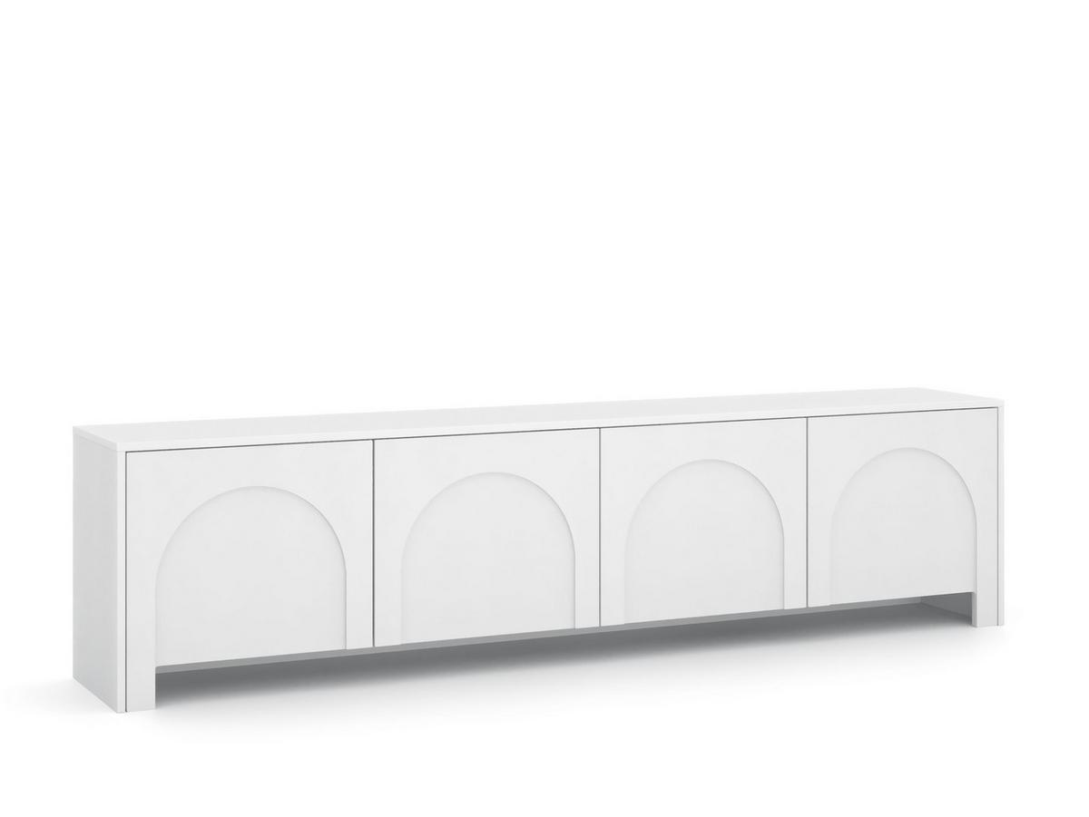 Bílá komoda, bezúchytkové otevíraní, š: 204cm - bílá, Design, kompozitní dřevo (204/51/35cm)