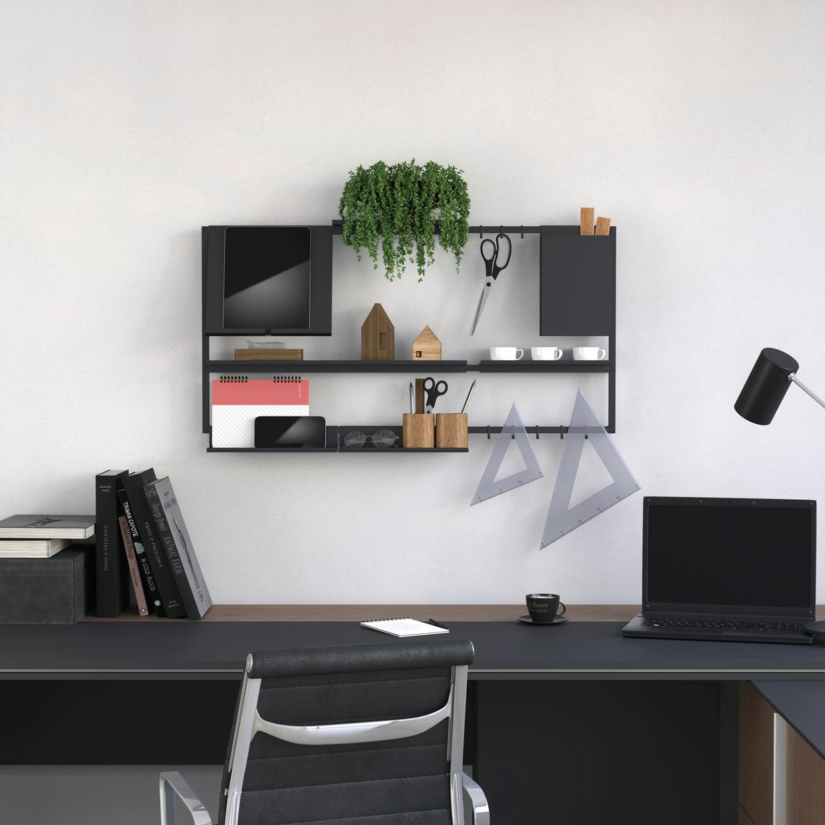 Závěsný díl Systemstyle šířka 90 cm - černá, Moderní, kov (89,6/45/4,5cm) - System Style
