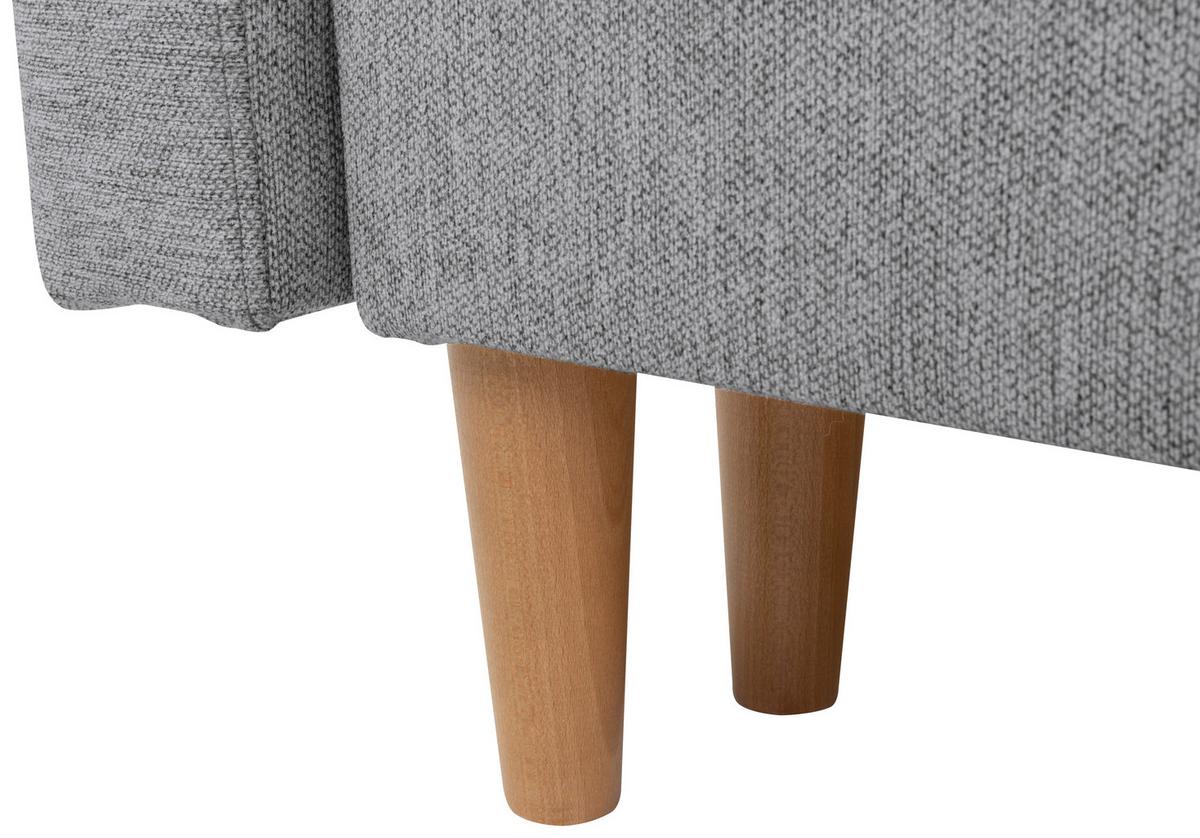 Schlafsofa Noret Graublau B: 222 cm - Eiche Wotan/Hellgrau, KONVENTIONELL, Textil (222/93/99cm) - MID.YOU